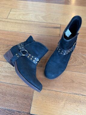 UGG Studded Black Suede Ankle Boots - Women's